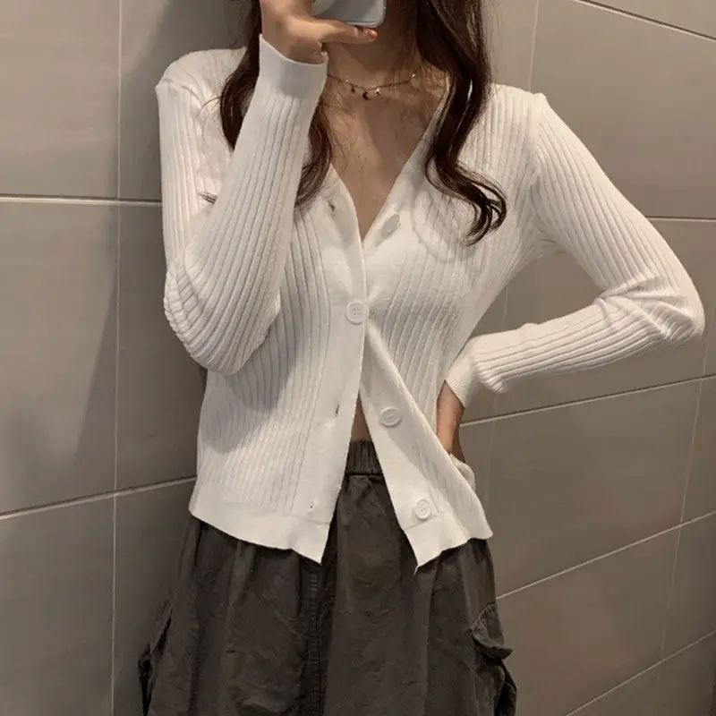 

Sexy Spring Fall Newly Patchwork Women Cardigans 2020 Fashion Slim Ladies Knitted Sweater Long Sleeve Button Sweaters Casual Top