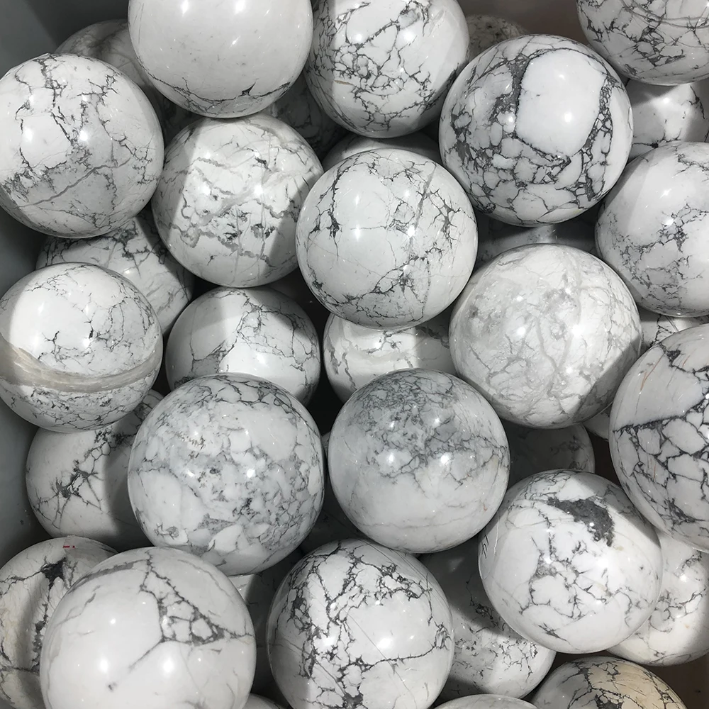 

1kg High-quality natural white turquoise rough stone ball massage ball chakra stone home living room decoration art decoration