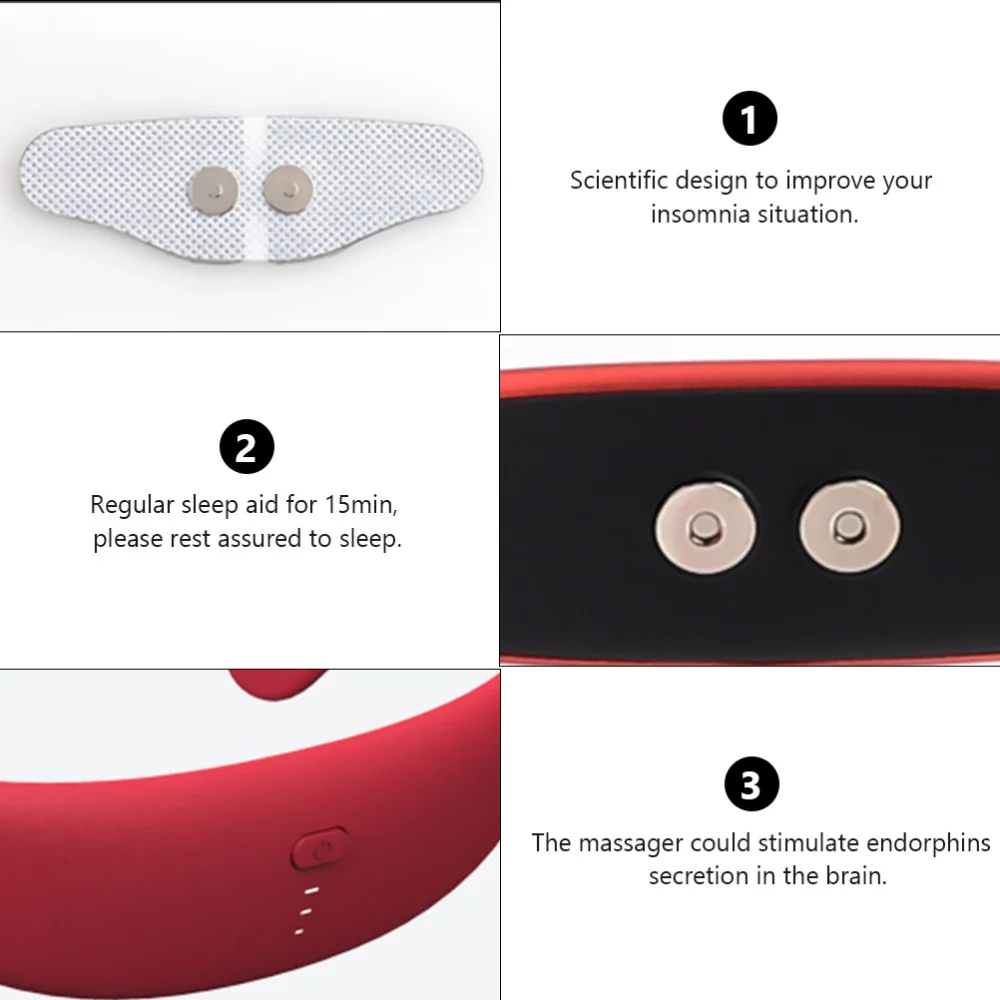 

1 Set Insomnia Stress Relief Better Sleep Massager Headache Relaxing Apparatus