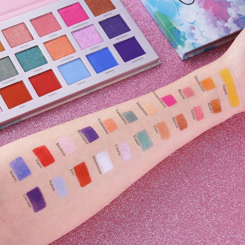 Палитра для век Fresh 21 цвет холодные и теплые двухцветные водостойкие тени