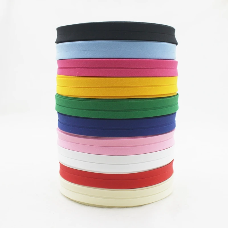 

Polyester/Cotton 1/2" 12mm T/C Bias Binding Tape For Sewing Piping and Hemming Single Fold Solid Color 180 Yards