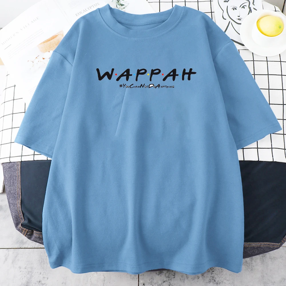 

Футболка унисекс с принтом Wap Pan Женская, модная летняя одежда, повседневная свободная Милая футболка с круглым вырезом, женские футболки вы...