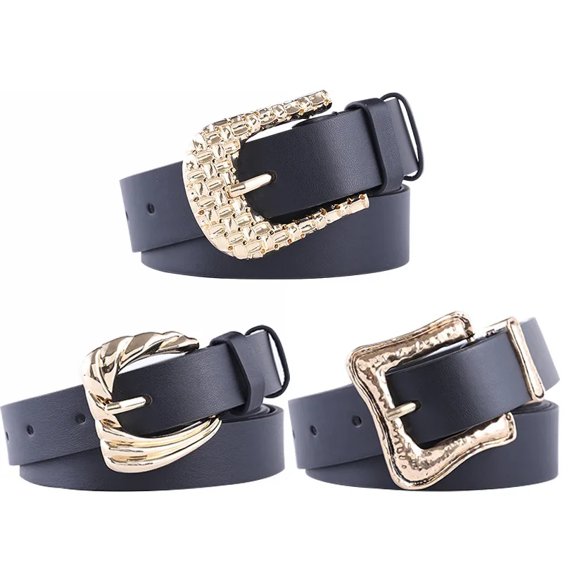 

Latest Fashion Women's Waistband Luxury design pin buckle decoration high quality female casual leather belts for jeans belt