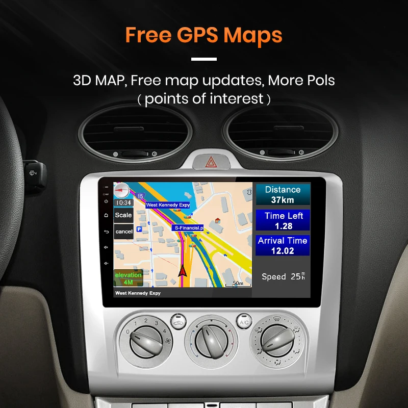 Автомагнитола AWESAFE PX9 для Ford Focus 2 3 Mk2 / Mk3 2004-2011 мультимедийный видеоплеер на Android 10