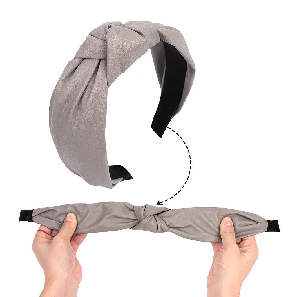 

Fashion Women Sweet Solid Tie Hairband Hairpin Hair Head Hoop Knot Hair Headband