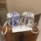 Модные вечерние кошельки, кошелек с принтом доллара, женская сумка через плечо, сумки через плечо