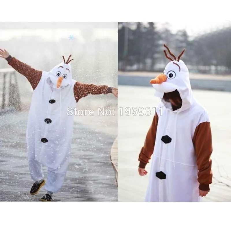 Пижамы Олаф снеговик косплей белый комбинезон для взрослых пижамы костюм|costume