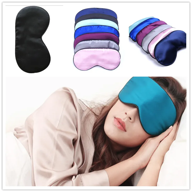 

1Pcs New Pure Silk Sleep Rest Eye Mask Padded Shade Cover Travel Relax Aid Blindfolds