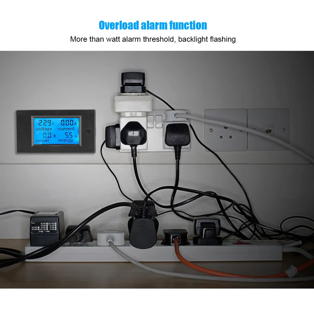 Цифровой вольтметр переменного тока 80 ~ 260 в а измеритель мощности индикатор