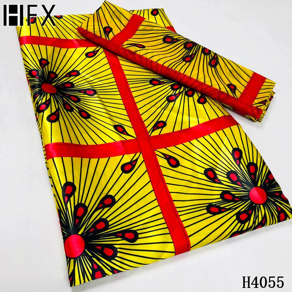 

HFX 4yards silk +2yards Chiffon new Design African Lace Fabric 2020 High Quality Silk Cloth Lace Fabric Nigerian for dress H4055