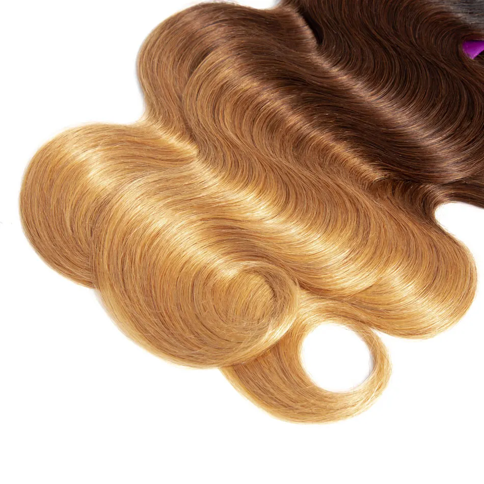 Индийские пупряди волос с эффектом омбре, 3 4 пупряди, искуспряди T1B/4/27, искусственные пучки, волнистые волосы от AliExpress WW