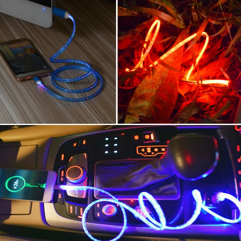 Светодиодный светящийся Магнитный зарядный кабель usb type C Micro USB C 8 Pin Зарядка для iPhone android Магнитный кабель зарядный провод шнур