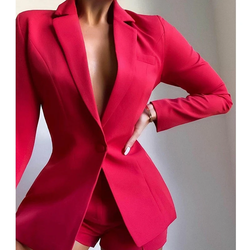 

Mandylandy Outwear Women Long Sleeve V-neck One Single Blazers Lapel Suit Jacket Outwear Slim Fits Floral Printing Suits Coats