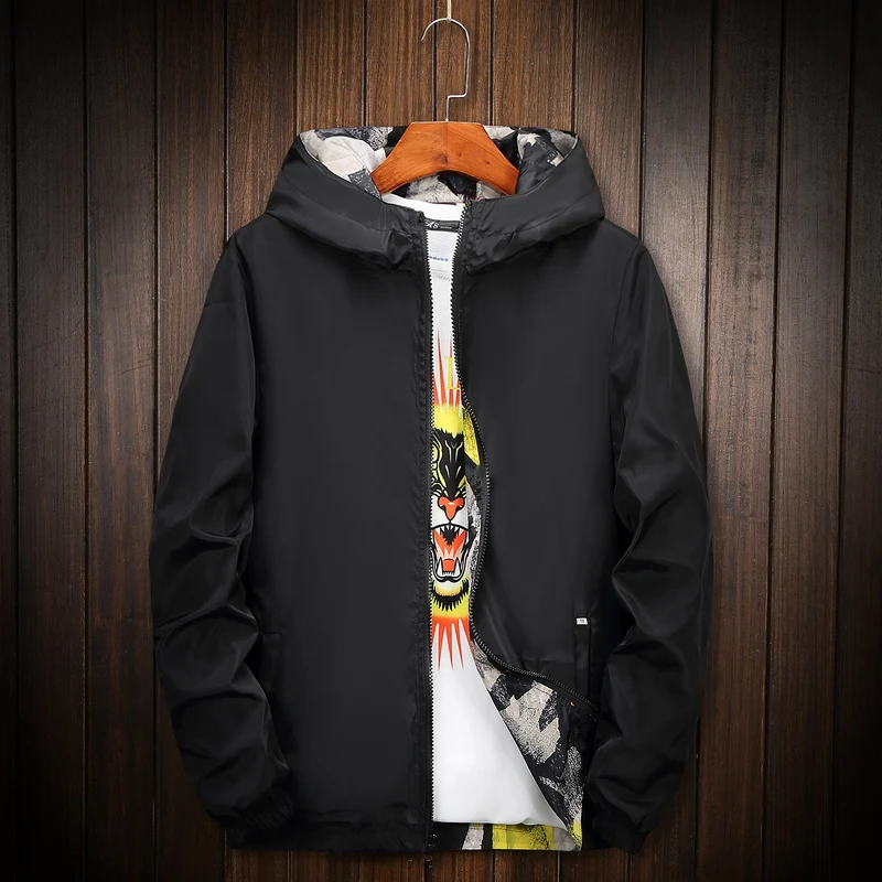 

Reversible Camouflage Jacket Men Plus Size 8XL Camo Hooded Windbreaker Jackets Coat Military Jacket Parka Streetwear