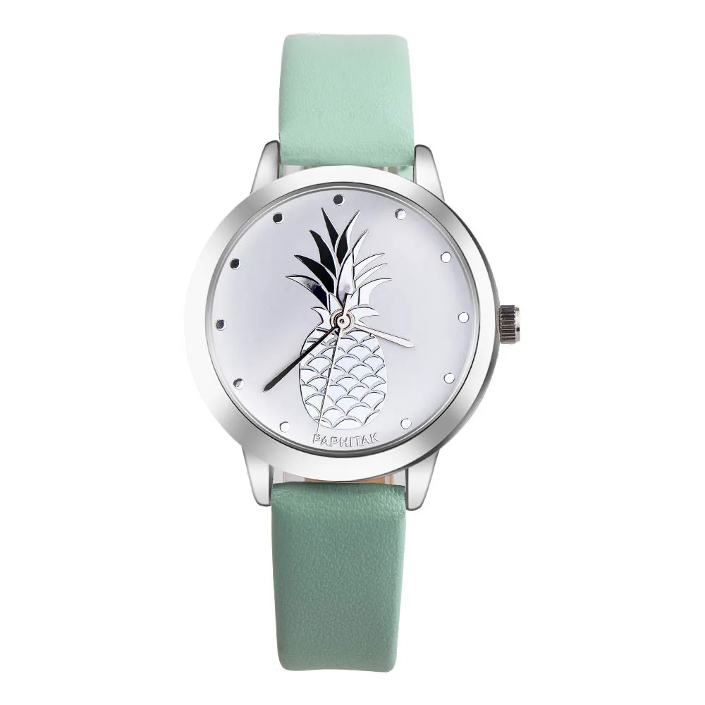 

Womens Pineapple Faux Leather Analog Quartz Watch relgio feminino Special creative leather ladies watches 2019 Fi