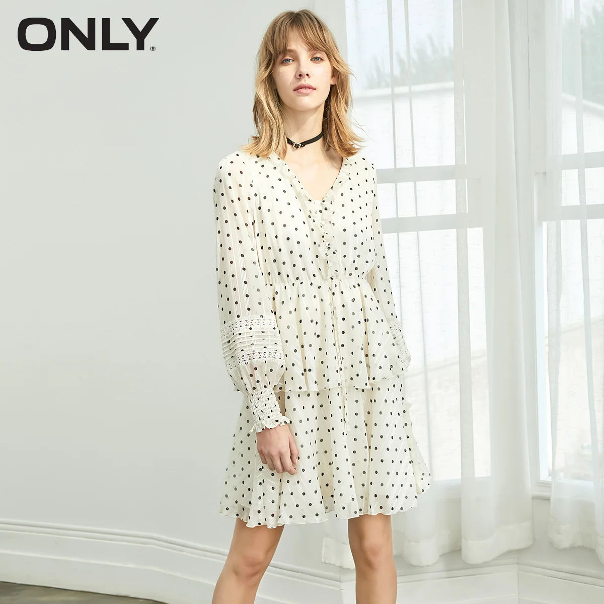 Только осеннее платье в горошек | 119307611 - Цвет: WHITE