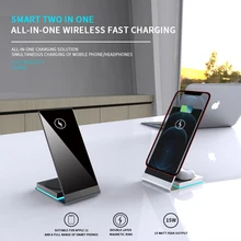 Multifunctional wireless charger, three-in-one magnetic folding charging stand for iPhone and Androi