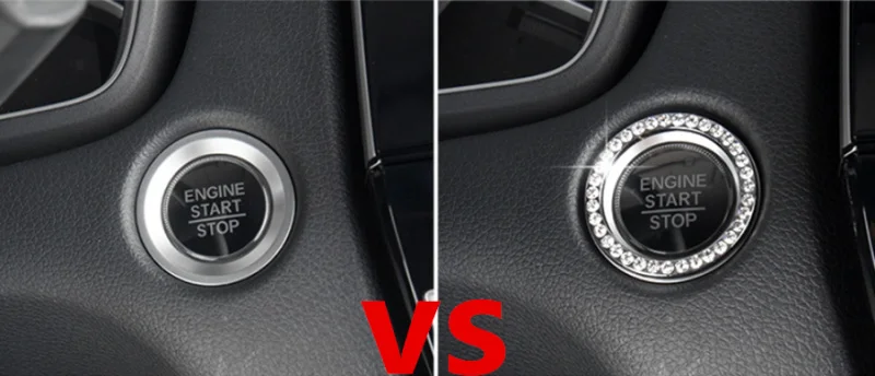 Fashion Crystal Rhinestone Decor Car Engine Start Stop Key Ring for Skoda Octavia A2 A5 A7 Fabia Rapid Superb Yeti Roomster | Автомобили и