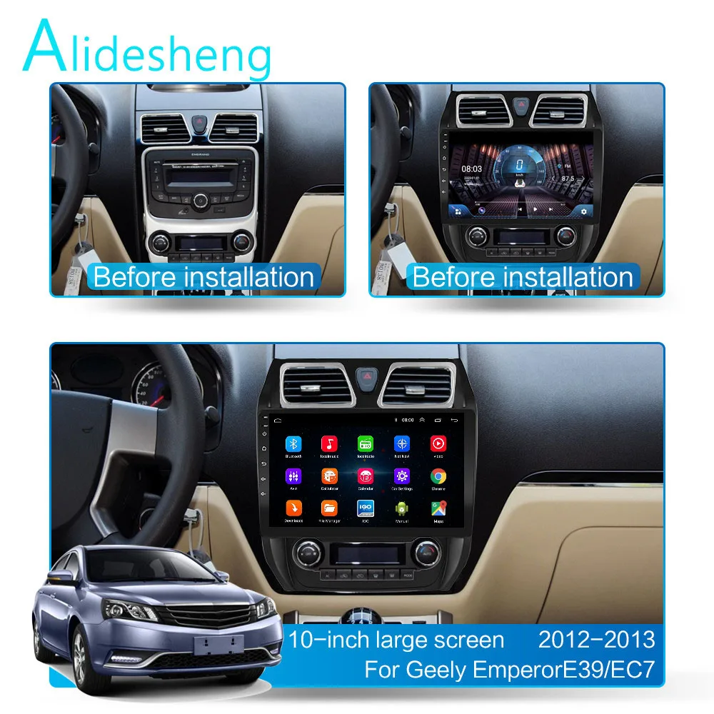 4G + 64G DSP Android 9 0 2Din NET Car Radio мультимедийный видео плеер для Geely Emgrand EC7 EC715 RV EC718 2012 2014