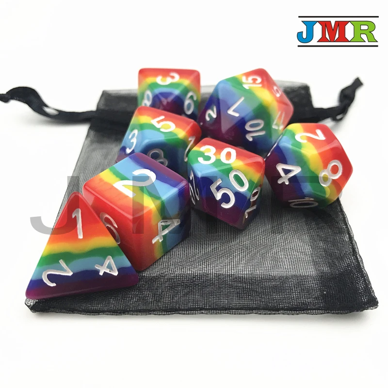 Высококачественные переносные игральные кубики 7 шт./компл. многогранные кости DND