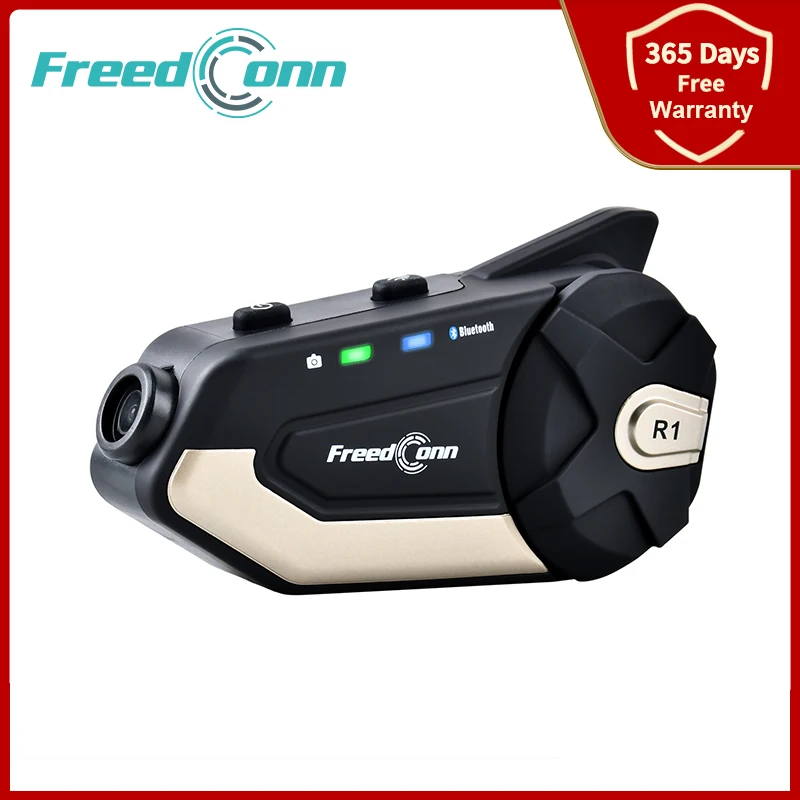 Freedconn R1 Видеодомофон мотоциклетный шлем Bluetooth гарнитура HD WiFi DVR 1080p Экшн камера FM