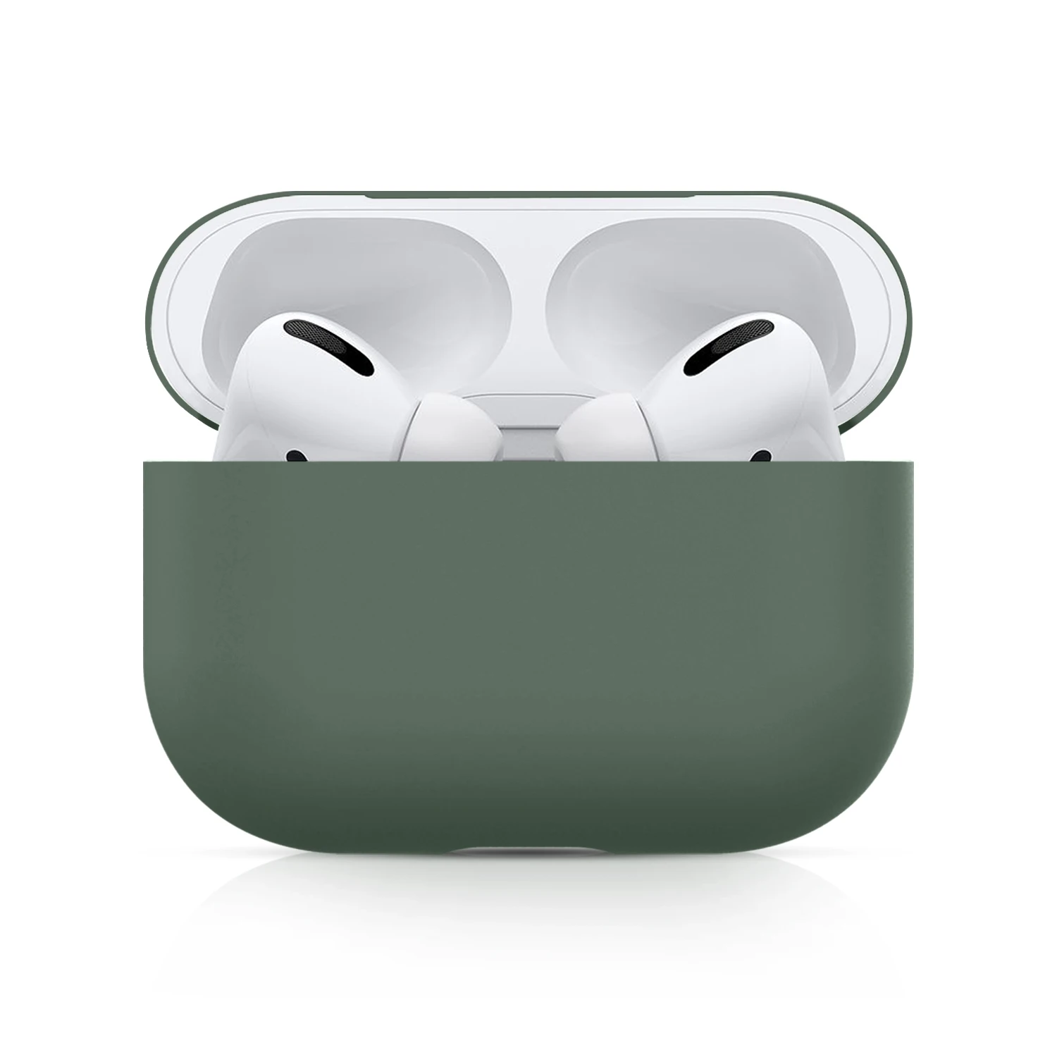 Чехол для AirPods Pro, мягкий жидкий силиконовый защитный чехол, видимый передний светодиодный чехол для AirPods Pro, чехол 3, модный зеленый