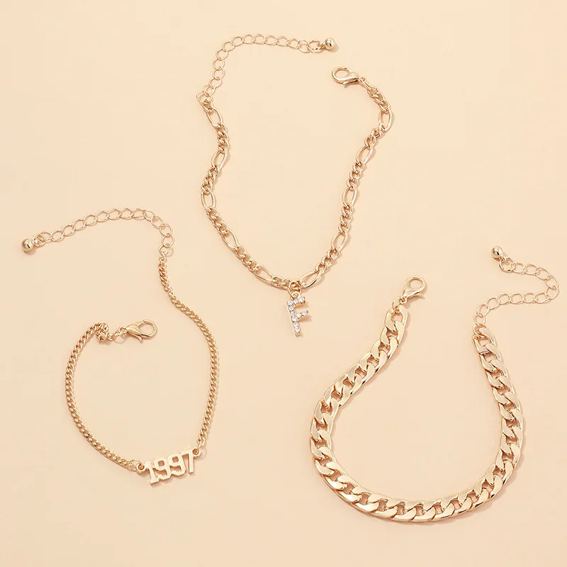 2022 модный толстый браслет для женщин и девушек простой ретро с надписью лет шармы