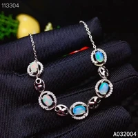 kjjeaxcmy fine jewelry 925 sterling silver inlaid opal women hand bracelet fashion support detection