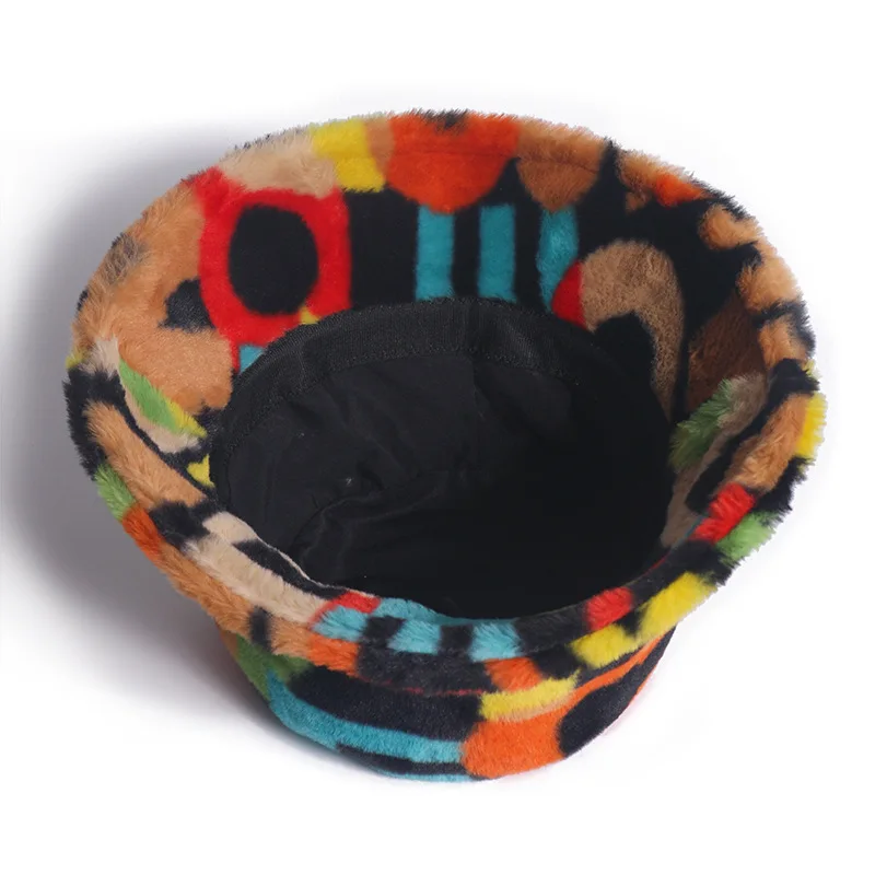 

Women's Fisherman Hat Solid Rabbit Fur Warm Female Leopard Print Winter Bucket Hat Women's Outdoor Sun Panama Ladies Hat