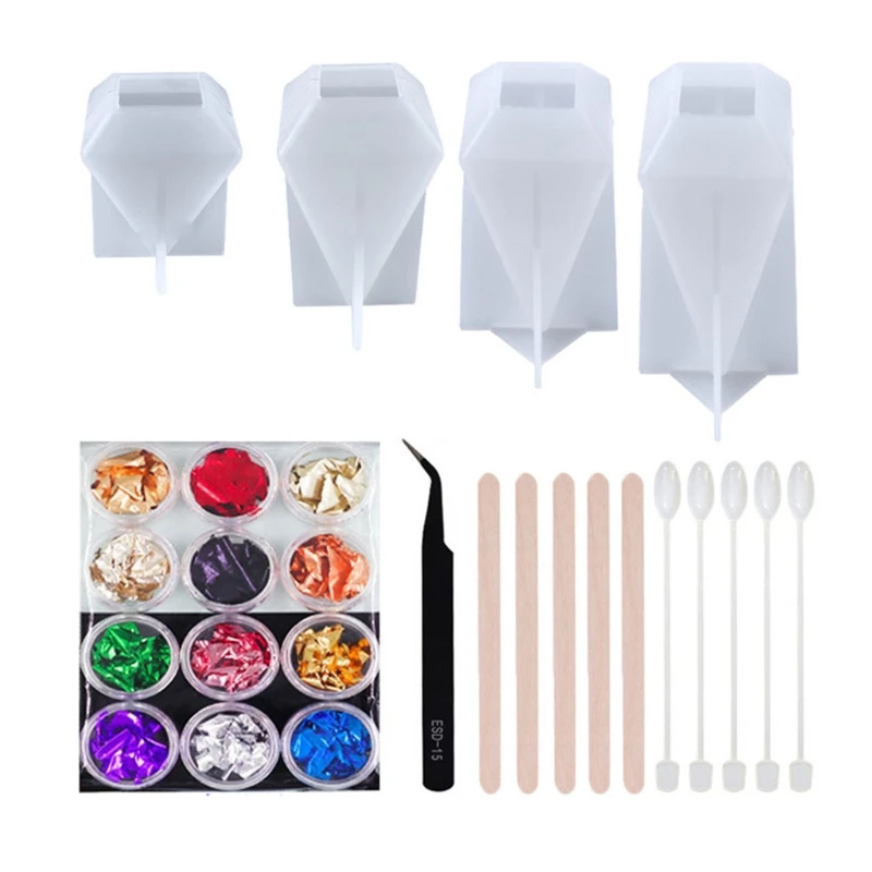 

DIY 3D Cone Ornaments Crystal Epoxy Resin Mold Home Decorations Silicone Mould