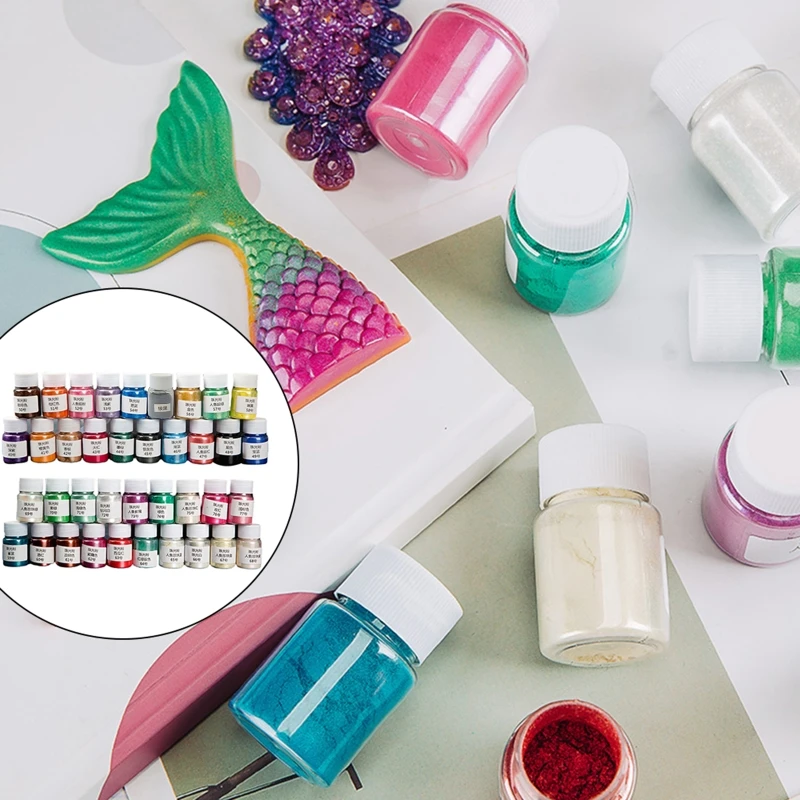 

1 Set Cosmetic Grade Pearlescent Mica Powder Epoxy Resin Dye Pearl Pigment DIY Jewelry Crafts Making Accessories