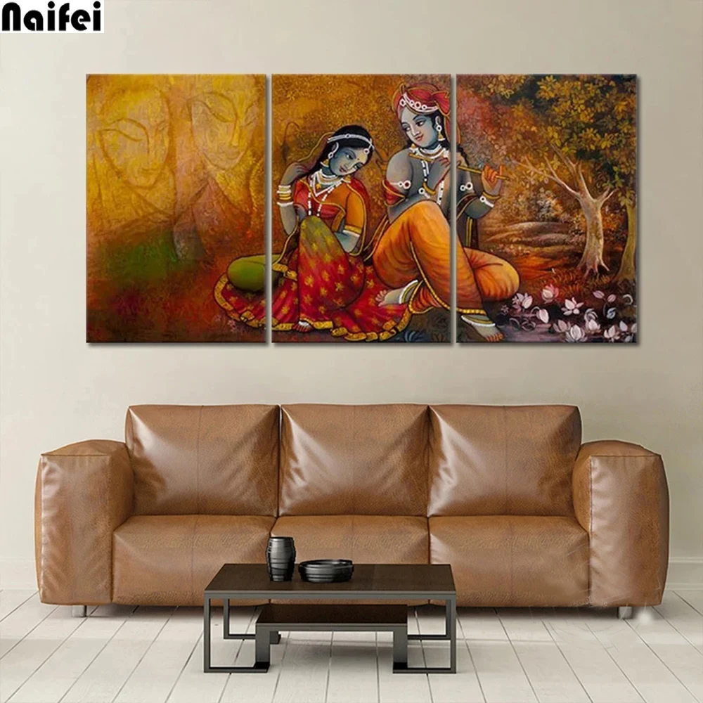 

diamond painting Radha Krishna diamond painting new full square Diamond Embroidery Goddess of Love 3 piece set,