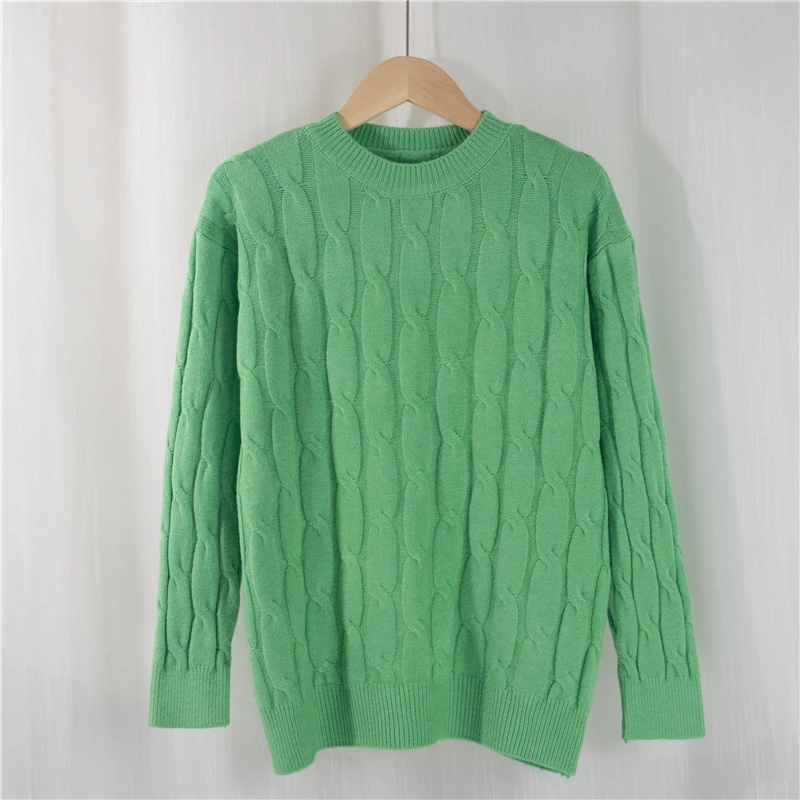 

Minimalist Korean Elegant Pink Solid Ladies Jumpers New 2021 Autumn Winter Women's Sweaters Pullovers Warm