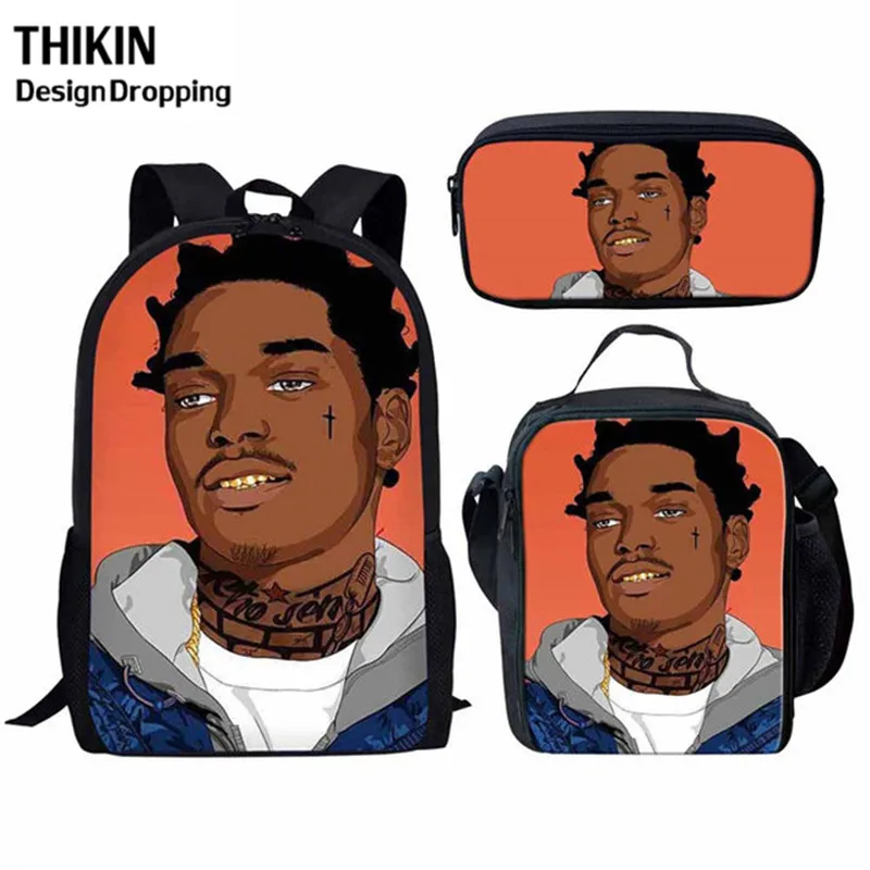 14 THIKIN Back To School черный искусства АФРИКАНСКАЯ ДЕВУШКА культуры школьные сумки для детей 3 шт./компл. школьный рюкзак школы детская книга Сумка Softback - Цвет: 14