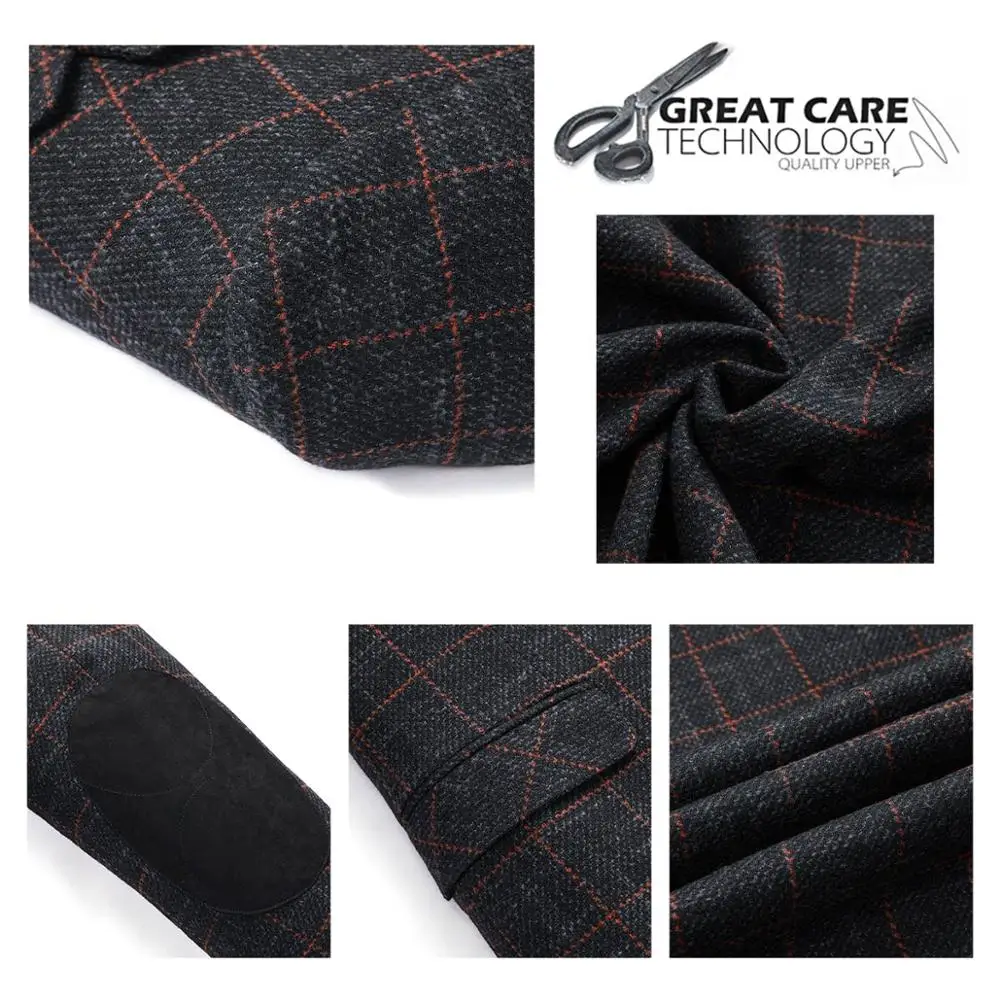 Мужской деловой пиджак Yunclos вечерние в клетку формальный и свадебный