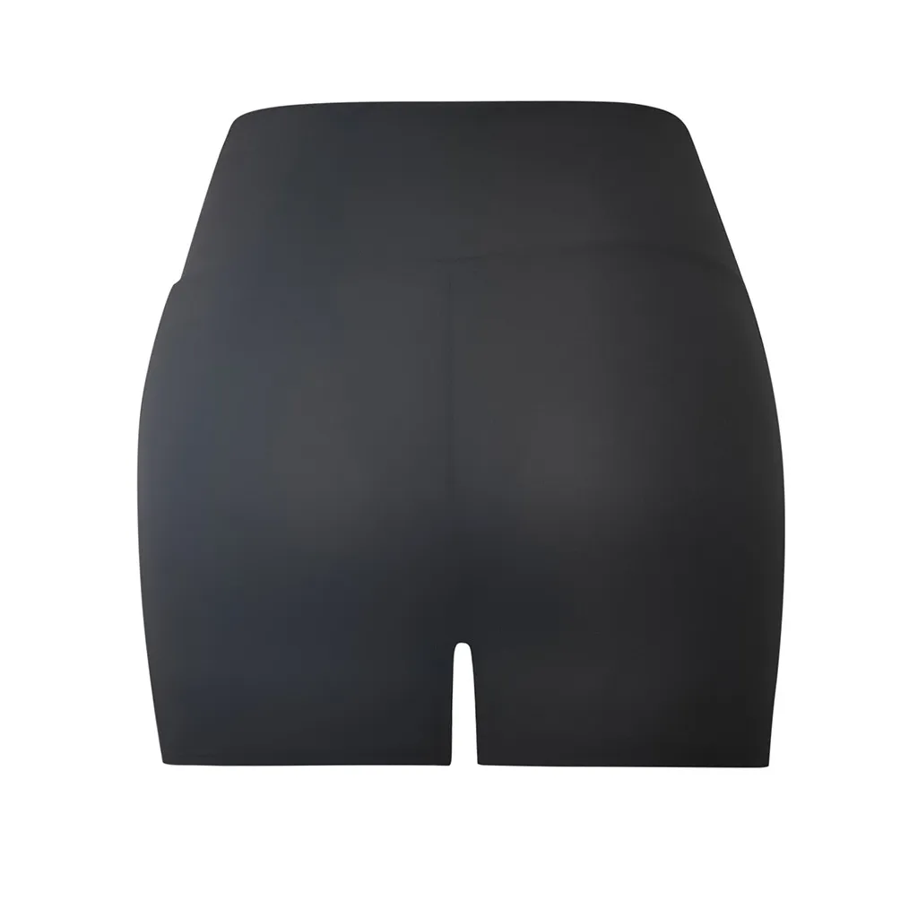 Женские однотонные черные шорты для йоги бесшовные спортзала стрейтси леггинсы