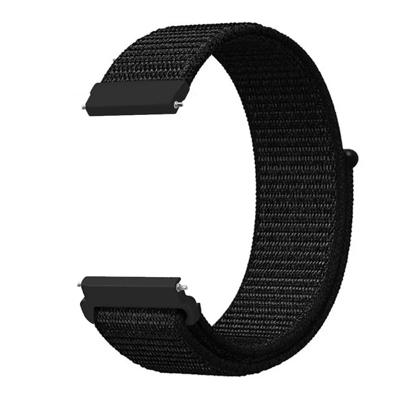 Black black 20 мм 22 мм часы нейлоновый ремешок для Huami Amazfit BipSport петля ремешок для Huami Amazfit GtR 47 мм 42 мм ремешок/Stratos/Pace - Цвет ремешка: Black black