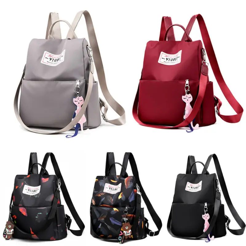 

2019 CANIS Women Solid Oxford School Backpack WaterProof Anti-theft Casual Travel Rucksack Shoulder Bag