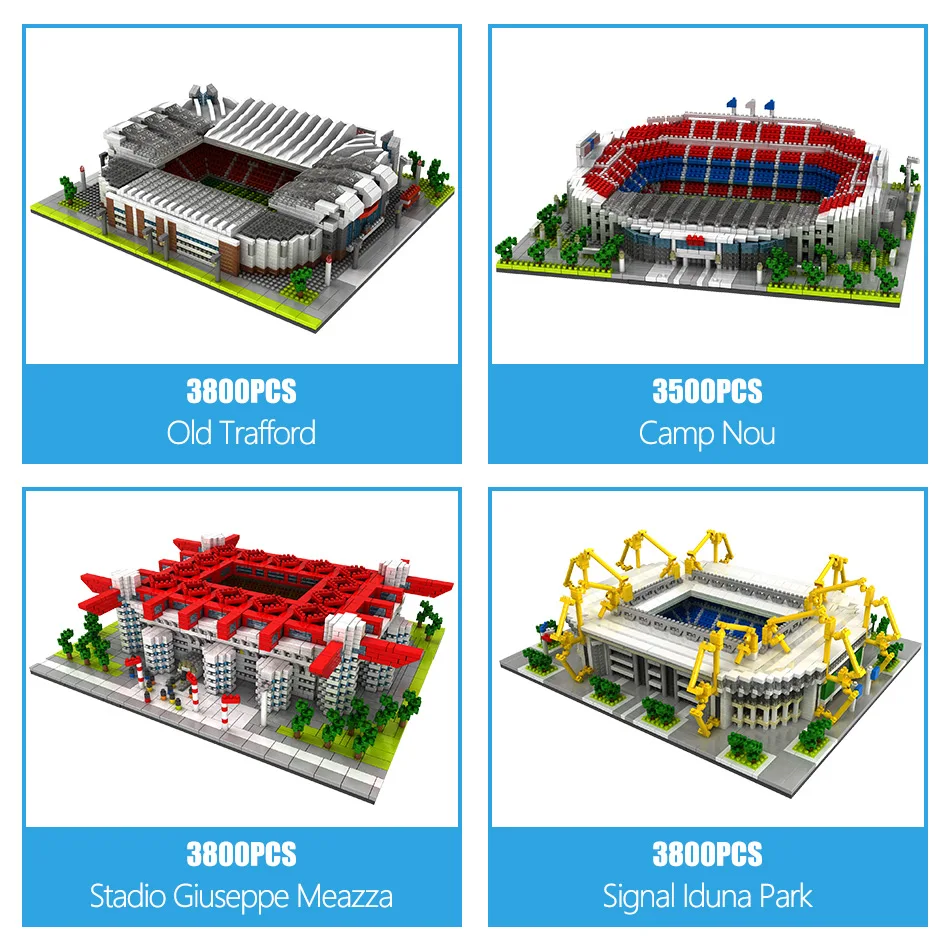 HO TFamous architecture Футбол на траве Camp Nou Signal Lduna Park Мини Строительные блоки алмазные блоки игрушки для детей