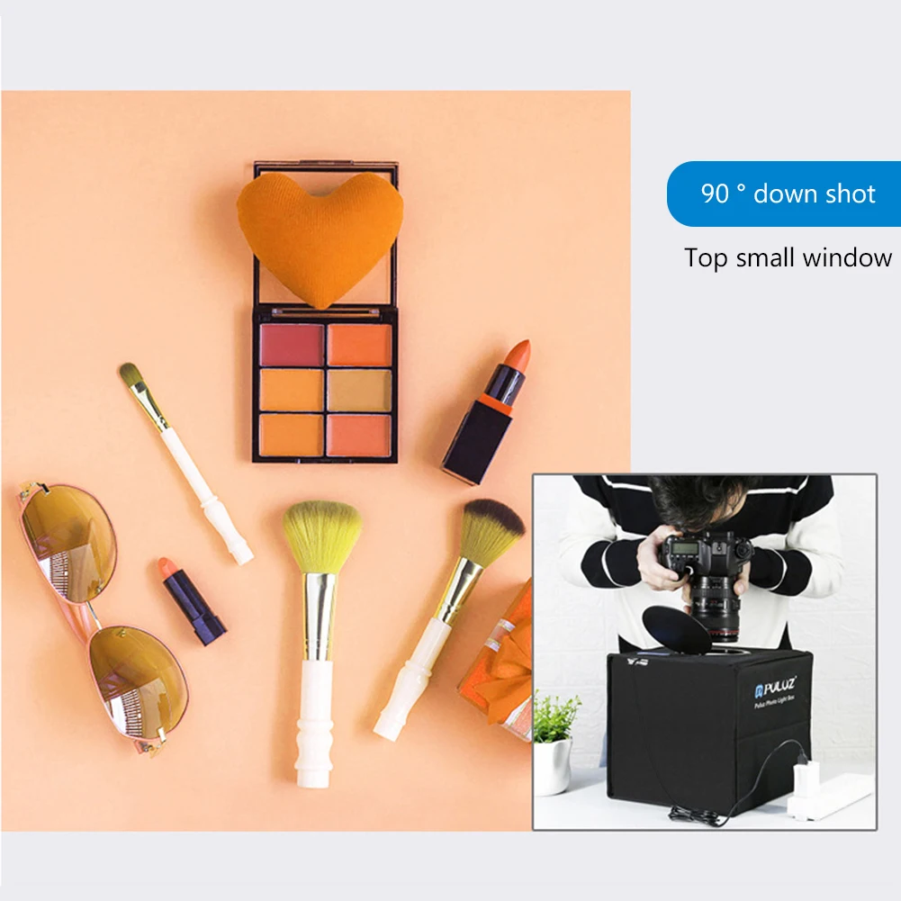 

PULUZ Photo Studio Light Box with 12 Colors Background Mini Tabletop Lightbox Photography Soft Box Shooting Box Tent Ring Light
