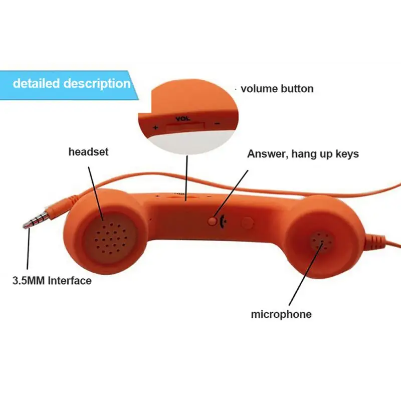 2020 Classic Retro 3.5Mm Comfort Telephone Handset Mini Mic Speaker Phone Call Receiver For Iphone Samsung Huawei | Электроника