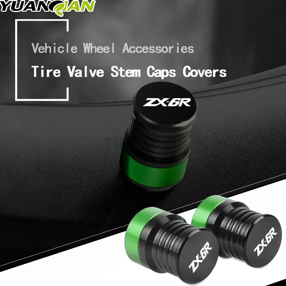 

For Kawasaki Ninja ZX-6R ZX 6 R ZX6R 2009-2014 2008 2015 2016 2017 2018 2019 2020 Vehicle Wheel Tire Valve Stem Caps Dust Covers