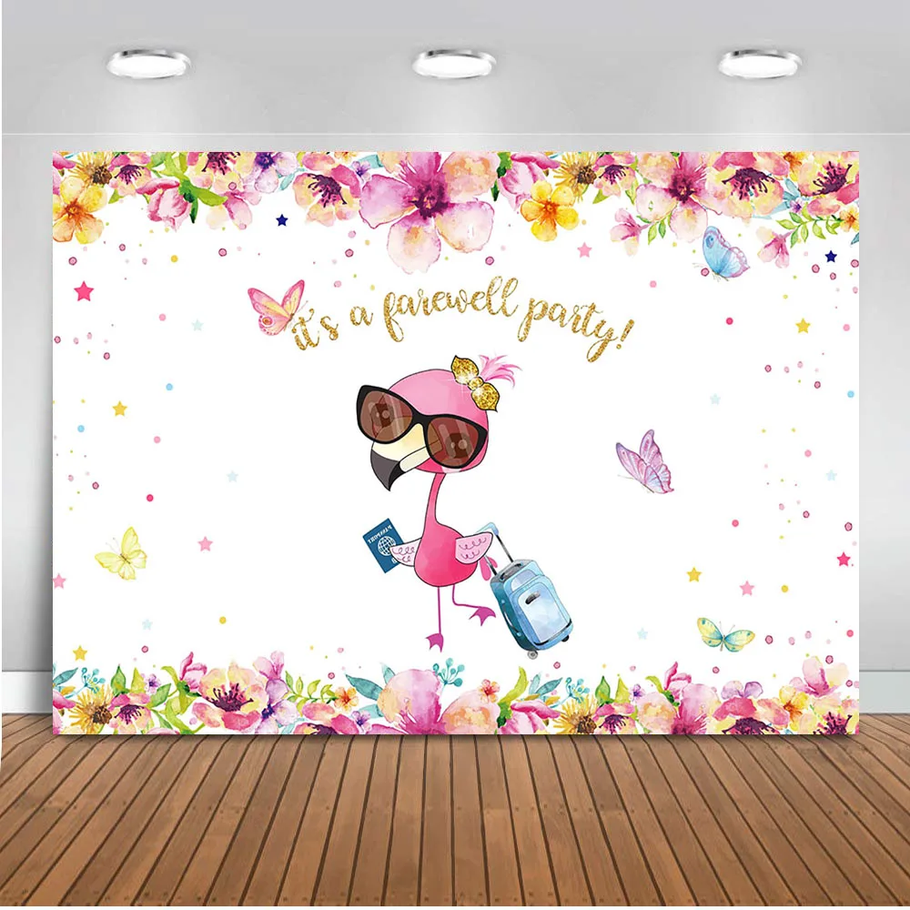 Фон для фотосъемки с фламинго искусственными цветами бабочкой фон фотостудии