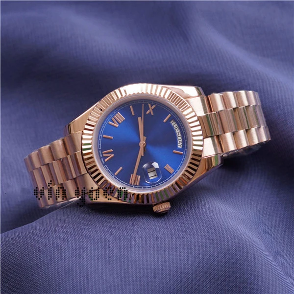 

Classic New Men Daydate Rose Gold Silver Black Green Watch Automatic Mechanical Stainless Steel Sapphire Watches Day date