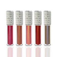 50pcslot lip gloss wholesale diamond tube lipgloss custom private label cosmetics clear shiny glitter liquid luxury lipstick