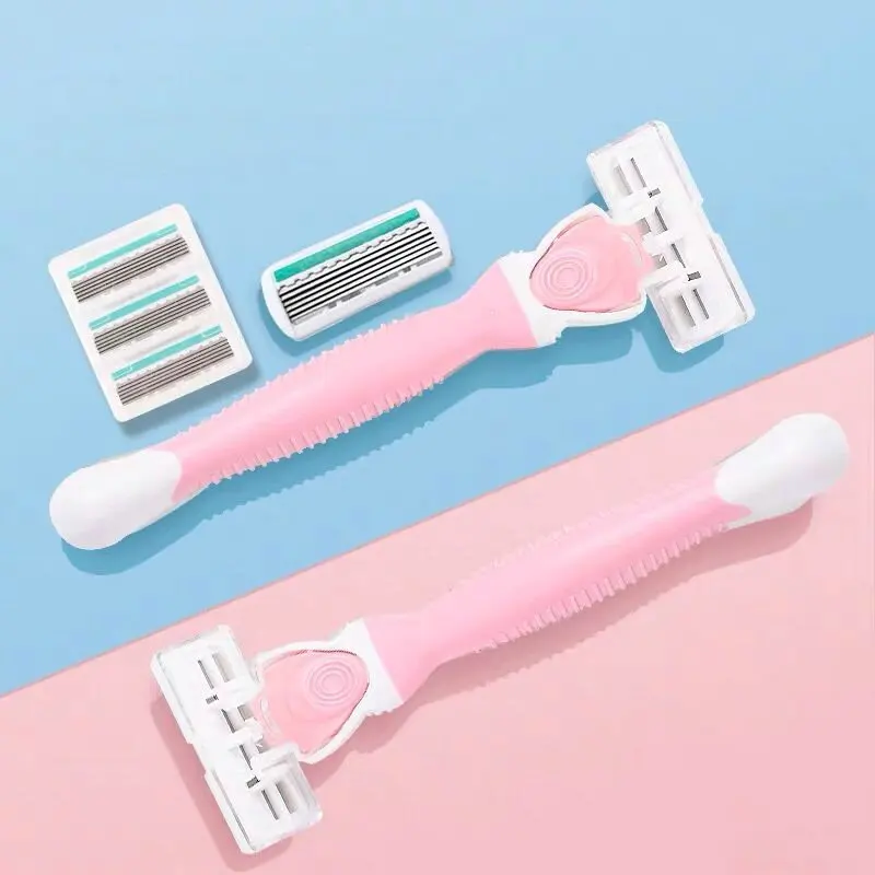 бритва женская Ручка Бритвы и 6-слой лезвие бритвы руководство для бритья Для