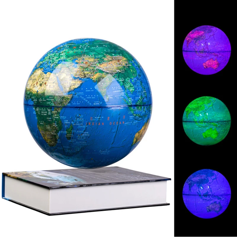 Магнитный левитационный глобус в морском стиле с книгой декоративным рисунком