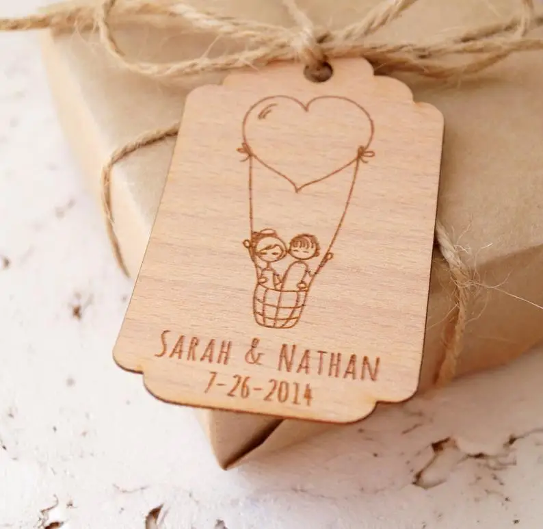 Wedding Favor Tags Personalized Thank You Rustic Custom Engraved Wooden party favors gifts event decoration | Дом и сад