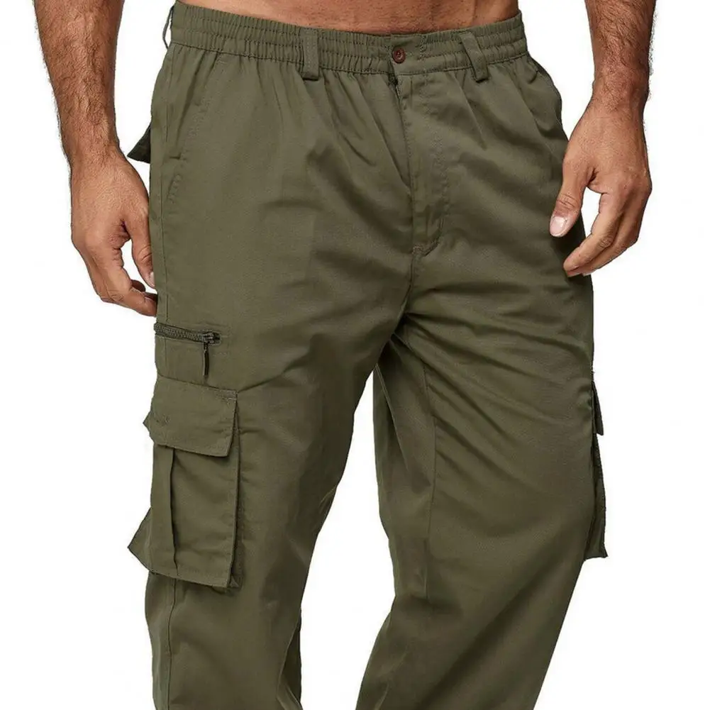 Брюки-карго мужские камуфляжные прямые со средней посадкой с несколькими