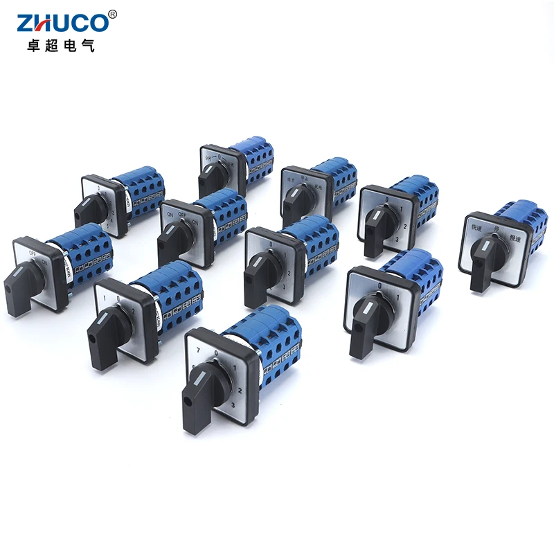 ZHUCO SZW26/LW26-20 4 полюса Щепка свяжитесь 20A 660V 64X64 мм 48X48 Панель Мощность Ручка выбора Cam
